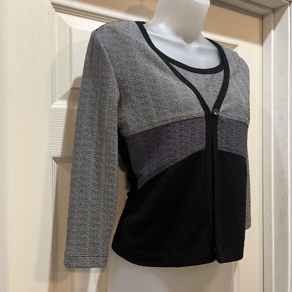 Vintage La Bella Grey And Black 2 In 1 Top Size Small - Picture 4 of 6
